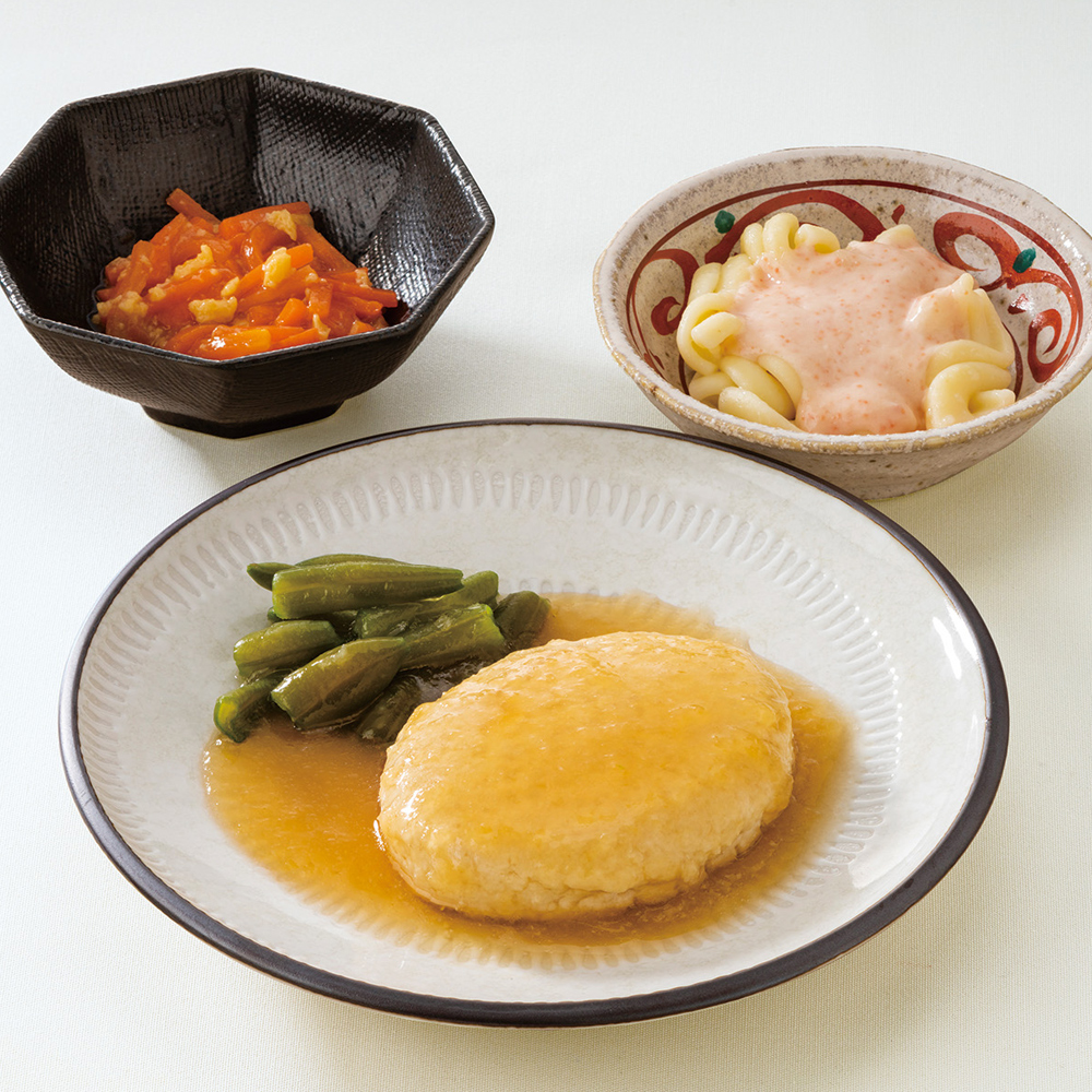 （やわらかおかず）豆腐ハンバーグのゆずおろしあん